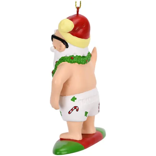 Surfing Santa Christmas Surfer Ornament {2}