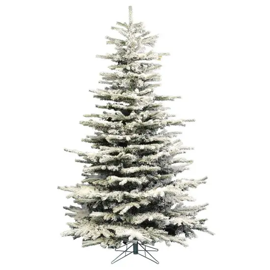 Perfect Holiday 6.5ft Alpine Fir Pre-Lit Artificial Christmas Tree - Snow Flocked {1}