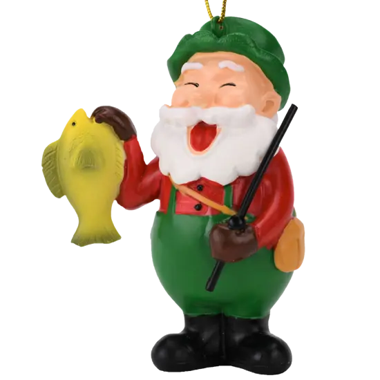 Fishing Santa Claus Christmas Ornament {1}