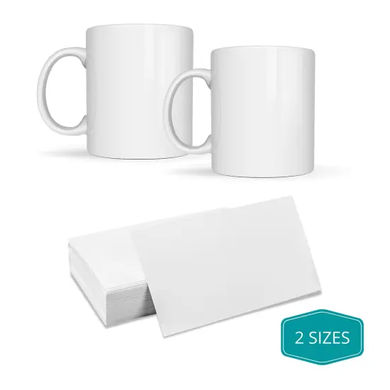 Precut Butcher Paper Sheets for Sublimation Mugs (2 Size Pack, fit 11/12 oz Mugs & 15 oz Mugs perfectly), White, Uncoated {1}