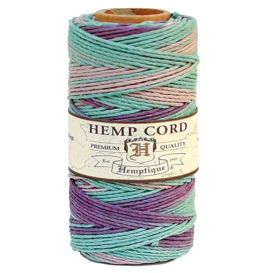 Hemptique 1mm #20 Variegated Hemp Cord Spools Eco Friendly Sustainable Naturally Grown Jewelry Bracelet Making Paper Crafting Scrapbooking Bookbinding Mixed Media Crocheting Macrame Seasonal Holiday Gift Wrapping Outdoor Gardening Minty pastel {1}