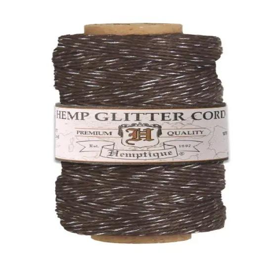 Hemptique 1mm #20 Metallic Hemp Cord Spools Jewelry Bracelet Making Crafting Scrapbooking Bookbinding Mixed Media Crocheting Macrame Gift Wrapping Chocolate glow {1}