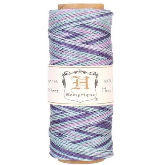 Hemptique 0.5mm #10 Variegated Hemp Cord Spools Eco Friendly Sustainable Naturally Grown Jewelry Bracelet Making Paper Crafting Scrapbooking Bookbinding Mixed Media Crocheting Macrame Seasonal Holiday Gift Wrapping Outdoor Gardening Pastel {1}