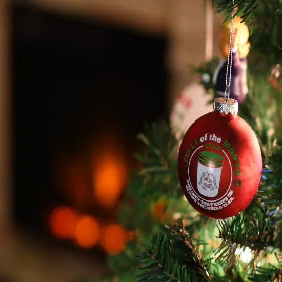 Jelly of The Month Club Red Glass Christmas Ornament {4}