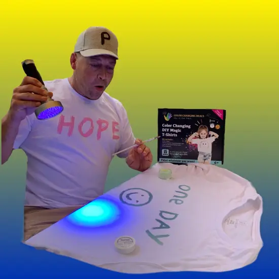 Color Changing DIY Magic T-Shirts Kit Temperature & Sun Activated Fabric Paints {2}
