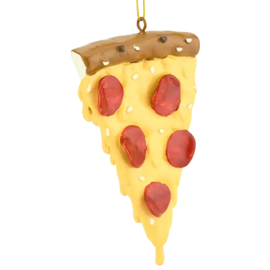 Slice of Pepperoni Pizza Christmas Ornament Food Ornament {1}