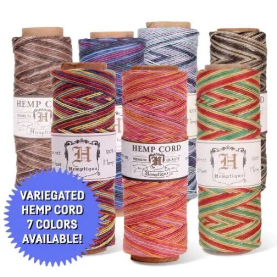 Hemptique 0.5mm #10 Variegated Hemp Cord Spools Eco Friendly Sustainable Naturally Grown Jewelry Bracelet Making Paper Crafting Scrapbooking Bookbinding Mixed Media Crocheting Macrame Seasonal Holiday Gift Wrapping Outdoor Gardening Party {2}