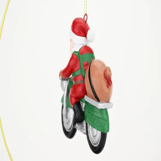 Biker Santa Claus Motorcycle Christmas Tree Ornament {6}