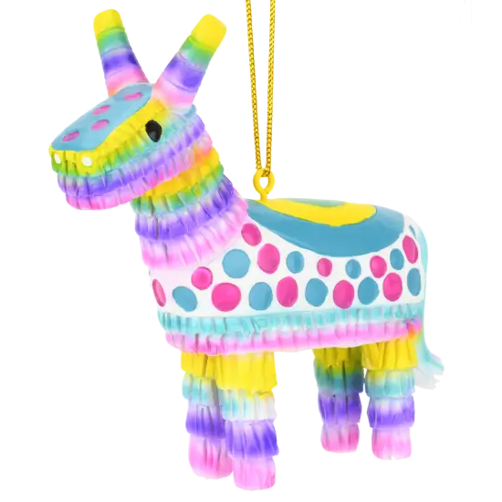 Colorful Donkey Party Pi&ntilde;ata Christmas Ornament {1}