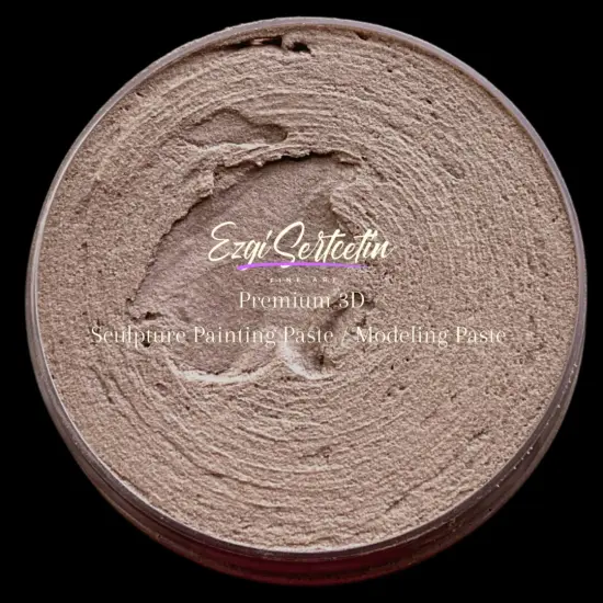 3D Premium Sculpture Painting Paste|Texture Paste|Decorative Plaster|Ready to Use|Ideal for Artwork|Stencil|Flowers|Texture|Art Relief|New Formula| 6 oz by Volume|Ezgi Sertcetin Cappuccino {1}