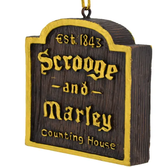 A Christmas Carol Scrooge & Marley Counting House Sign Ornament {4}