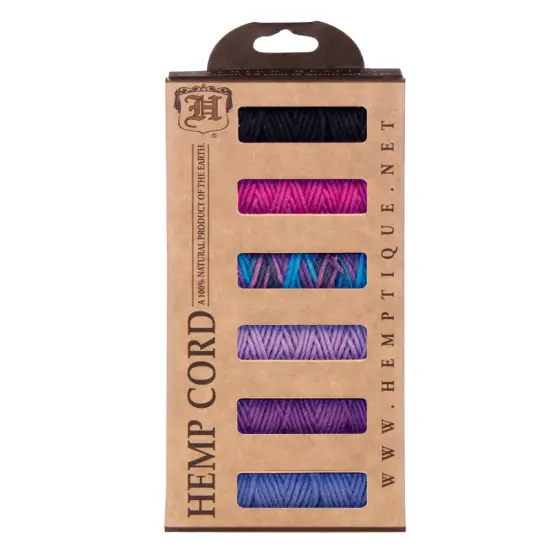 Hemptique 1mm #20 Hemp Cord 6-Pack Mini Spools Jewelry Bracelet Making Paper Crafting Scrapbooking Bookbinding Mixed Media Crocheting Macrame Seasonal Holiday Gift Wrapping Ocean sunset {1}