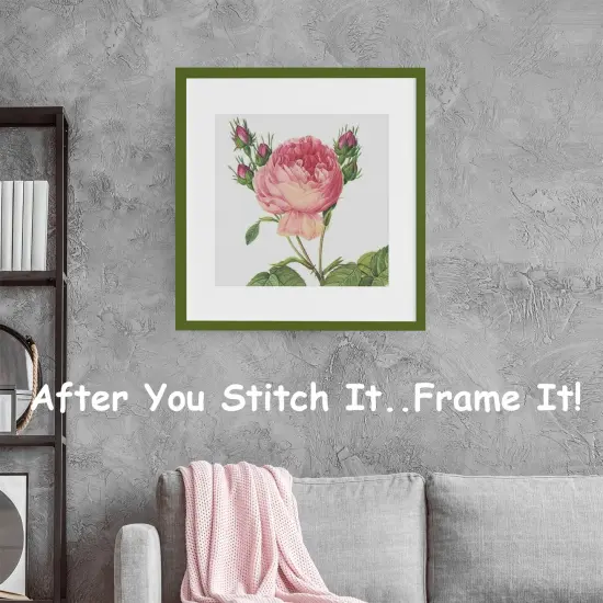 Orenco Originals Redoute Cabbage Rose Flower Counted Cross Stitch Pattern {4}