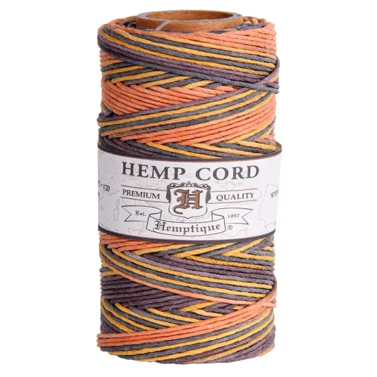 Hemptique 1mm #20 Variegated Hemp Cord Spools Eco Friendly Sustainable Naturally Grown Jewelry Bracelet Making Paper Crafting Scrapbooking Bookbinding Mixed Media Crocheting Macrame Seasonal Holiday Gift Wrapping Outdoor Gardening Harvest {1}