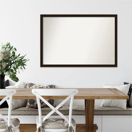 Amanti Art Non-Beveled Wood Wall Mirror, Espresso Brown Frame {7}