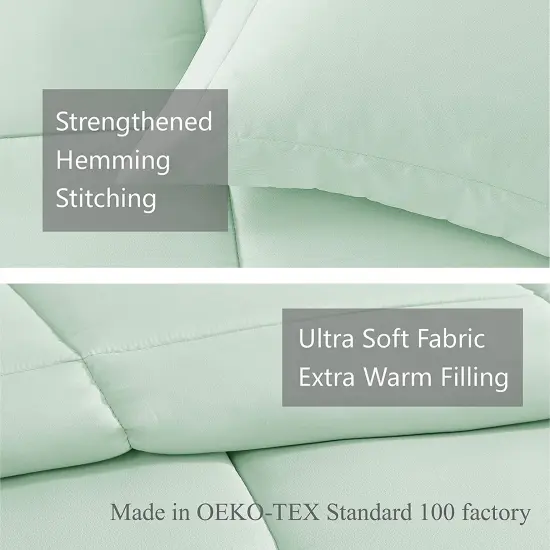 American Home Collection Down Alternative Comforter Set Extra Warm and Soft Mint {3}