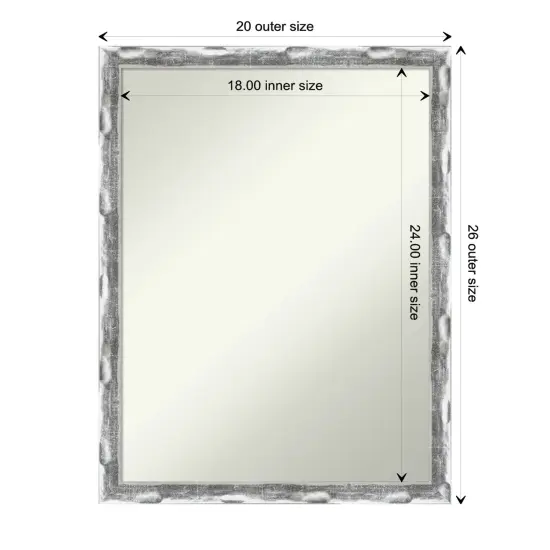 Amanti Art Non-Beveled Wall Mirror, Scratched Wave Chrome Frame {1}