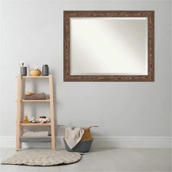 Beveled Wood Bathroom Wall Mirror, Bridge Frame {4}