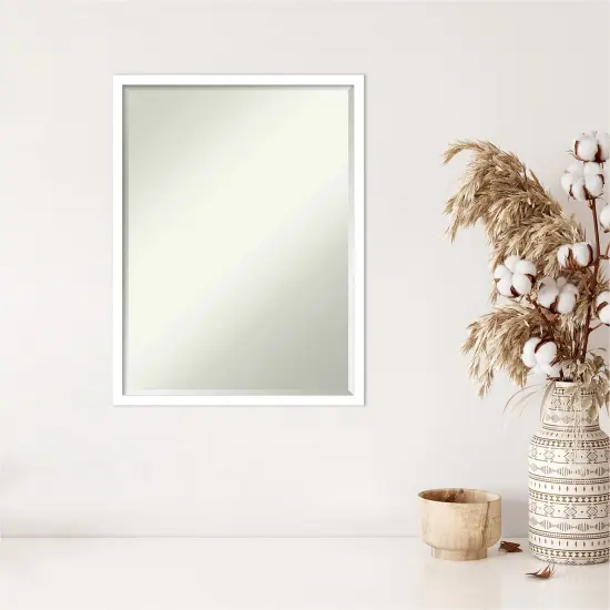 Petite Bevel Wood Wall Mirror, Svelte Frame Svelte White {5}