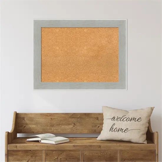 Cork Board, Glam Linen Grey Frame - Bulletin Board, Organization Board, Pin Board {5}