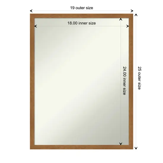 Amanti Art Non-Beveled Wood Wall Mirror, Carlisle Blonde Narrow Frame {1}