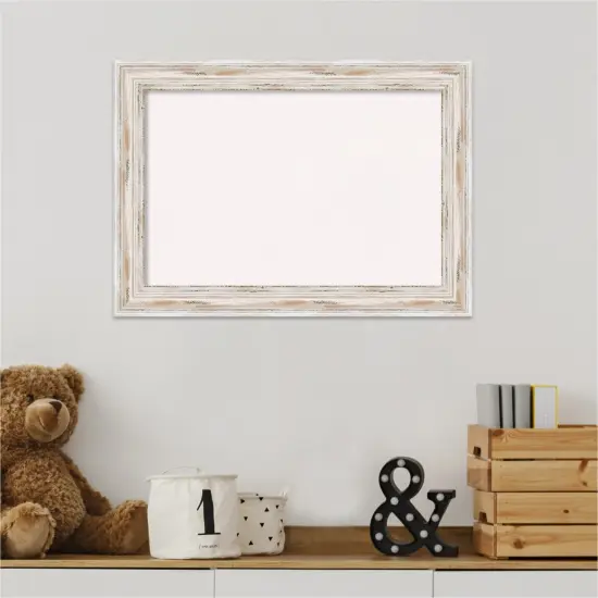 Cork Board, Alexandria White Wash Narrow Wood Frame - Bulletin Board, Organization Board, Pin Board White Cork {5}