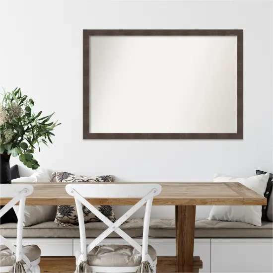 Amanti Art Non-Beveled Wood Wall Mirror, Whiskey Brown Rustic Frame {7}