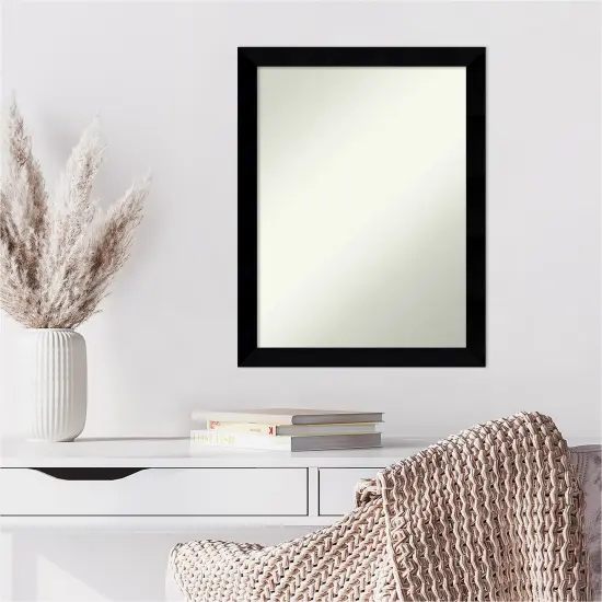 Amanti Art Non-Beveled Wood Wall Mirror, Black Museum Frame {6}