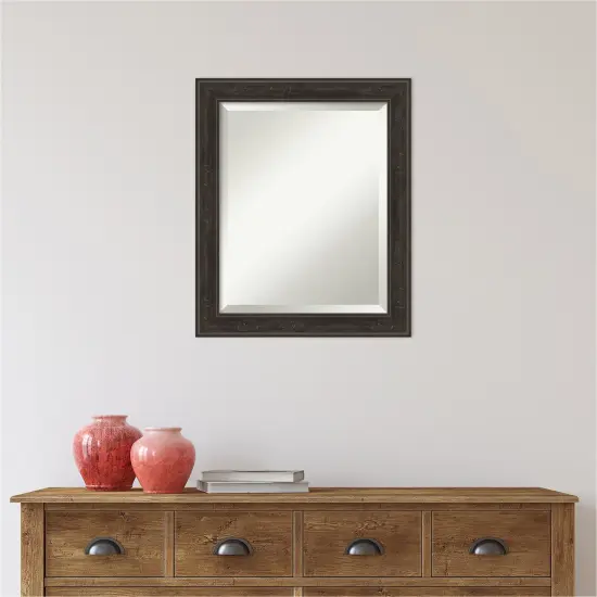 Beveled Bathroom Wall Mirror, Shipwreck Narrow Frame {6}