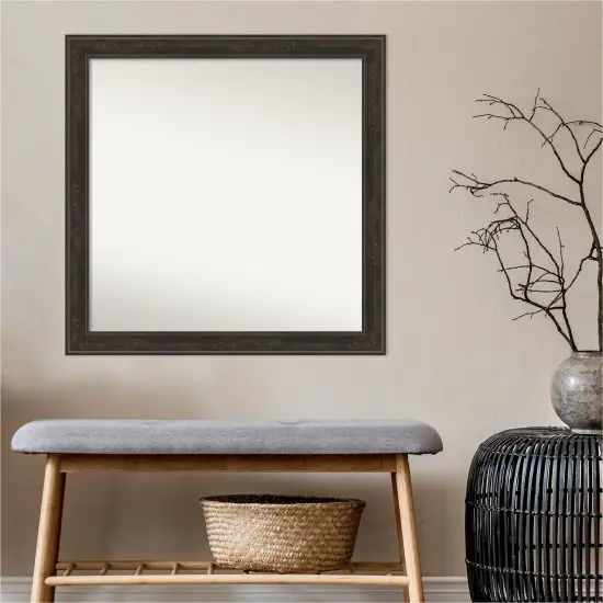 Amanti Art Non-Beveled Wall Mirror, Shipwreck Black Narrow Frame {7}