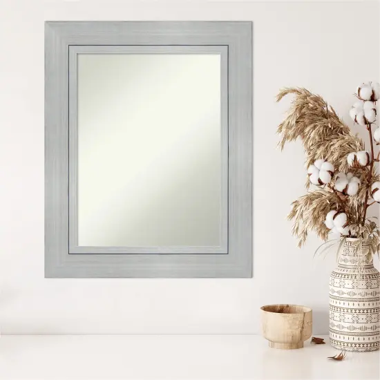 Amanti Art Non-Beveled Wood Wall Mirror, Romano Silver Frame {5}