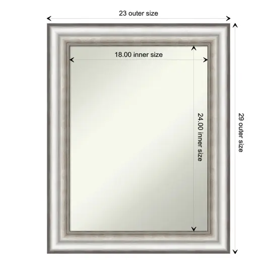 Amanti Art Non-Beveled Wall Mirror, Salon Silver Frame {1}