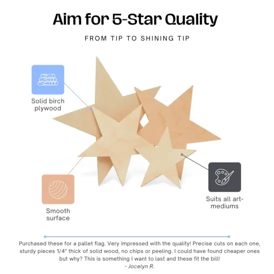 Wooden Star Cutout, Multiple Sizes Available, Unfinished, July 4 & Year Round Crafts | Woodpeckers {7}
