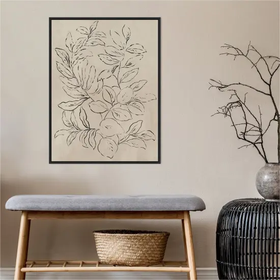 Outlined Leaves I by Asia Jensen Canvas Wall Art Print Framed {4}