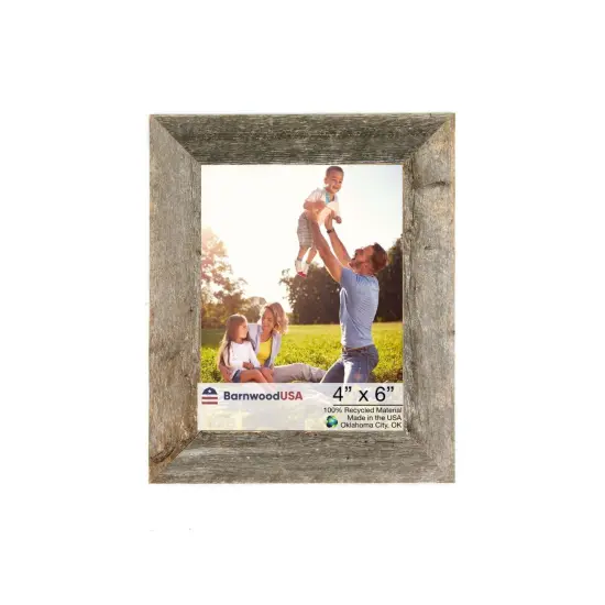 Rustic Farmhouse Standard Tabletop Reclaimed Wood Picture Frame Grey {1}