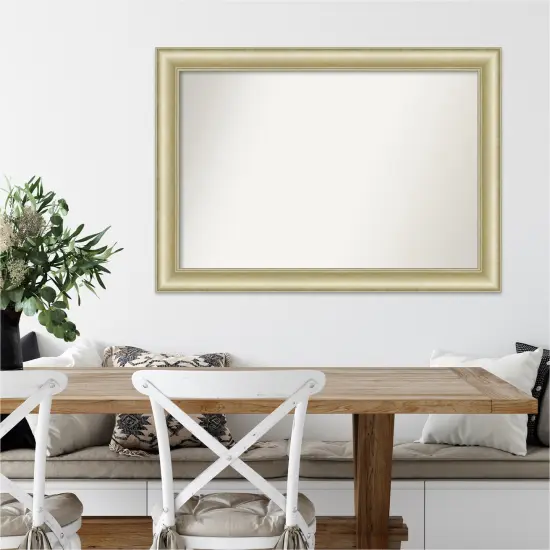 Amanti Art Non-Beveled Wall Mirror, Textured Light Gold Frame {1}
