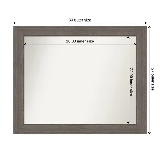 Amanti Art Non-Beveled Wall Mirror, Alta Brown Grey Frame {1}