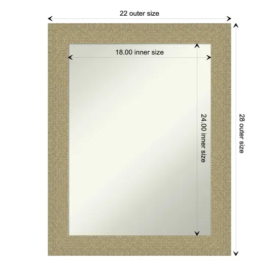 Amanti Art Non-Beveled Wall Mirror, Mosaic Gold Frame {1}