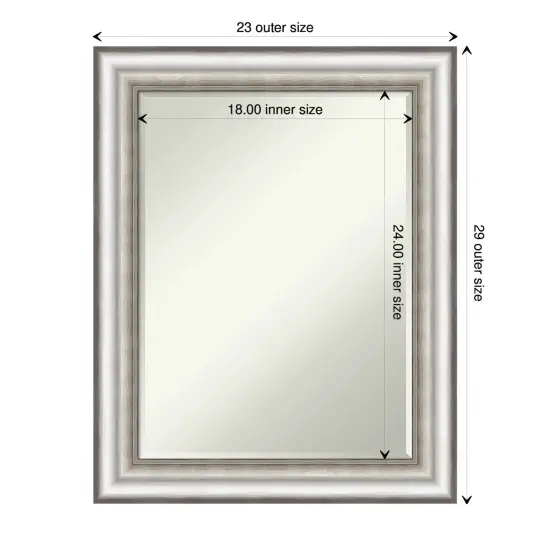 Petite Bevel Wall Mirror, Salon Silver Frame {1}