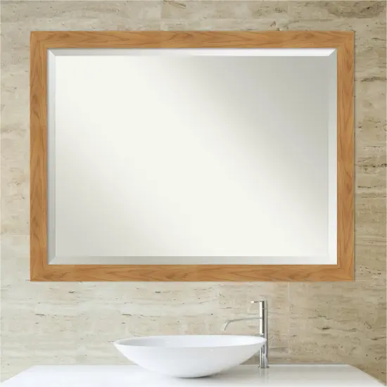 Beveled Wood Bathroom Wall Mirror, Carlisle Frame {7}