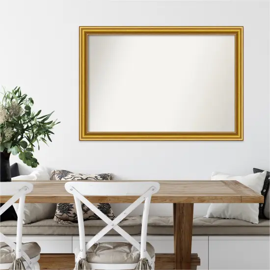 Amanti Art Non-Beveled Wood Wall Mirror, Townhouse Gold Frame {7}