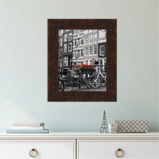 Amanti Art William Mottled Bronze Narrow Picture Frame {6}