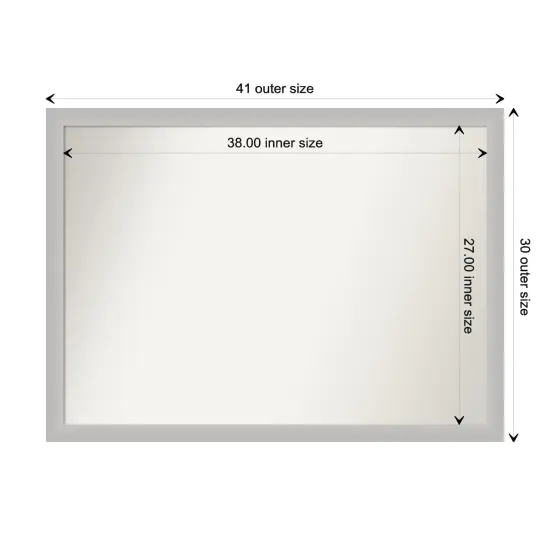 Amanti Art Non-Beveled Wood Wall Mirror, Low Luster Silver Frame {1}