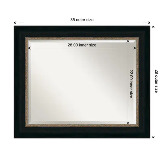 Beveled Bathroom Wall Mirror, Paragon Bronze Frame {1}