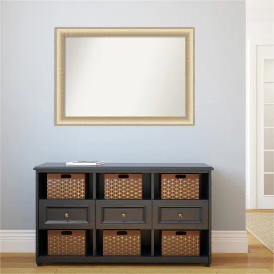 Amanti Art Non-Beveled Wall Mirror, Elegant Brushed Bronze Frame Elegant Brushed Honey {5}