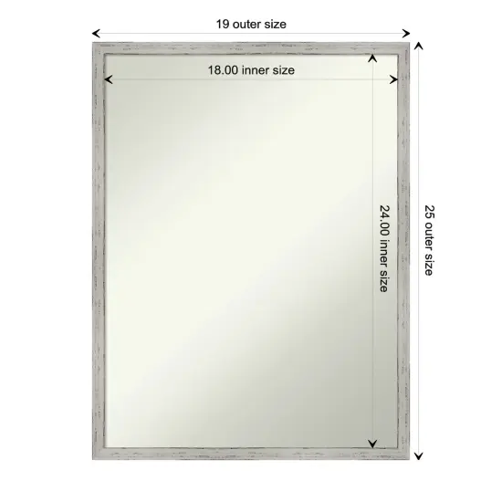 Amanti Art Non-Beveled Wood Wall Mirror, Shiplap White Narrow Frame {1}