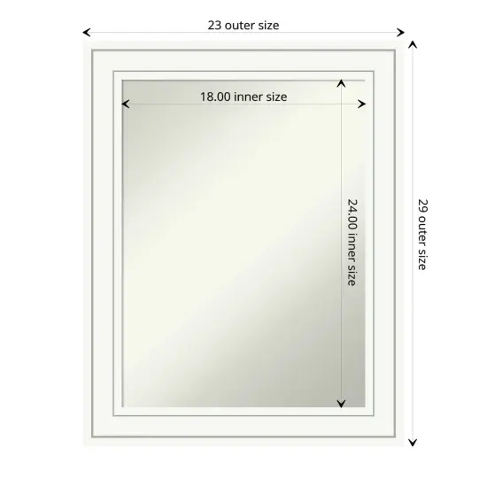 Amanti Art Non-Beveled Wood Wall Mirror, Craftsman White Frame {1}