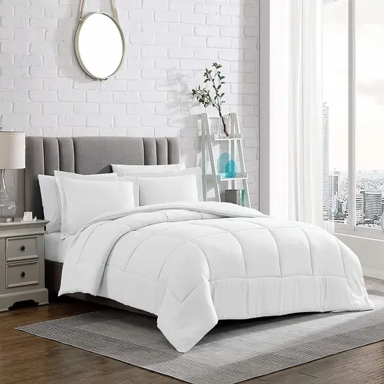 American Home Collection Down Alternative Comforter Set Extra Warm and Soft White {5}