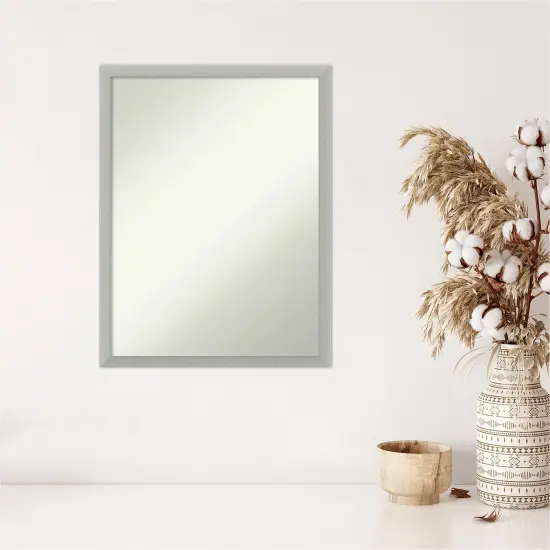 Amanti Art Non-Beveled Wood Wall Mirror, Silver Leaf Frame {5}