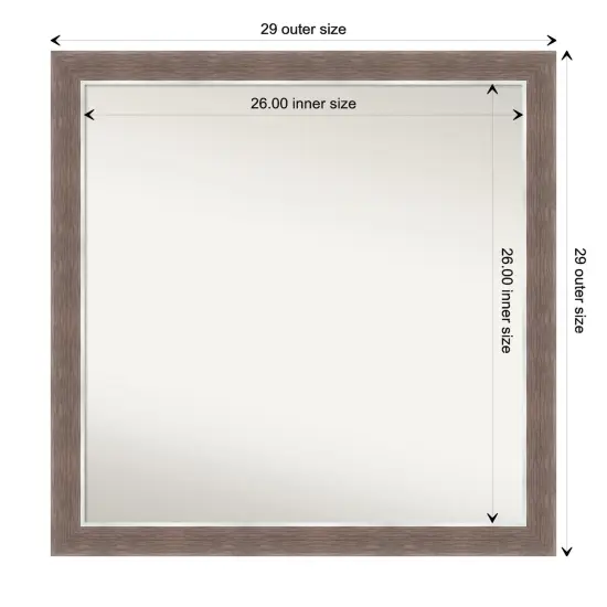 Amanti Art Non-Beveled Wall Mirror, Noble Mocha Frame {1}